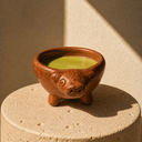 ZESTAW: Sunny Wilde matcha + Czarka świnka – Handmade Clay Tea Cup (Limited Oaxaca Clay Collection)